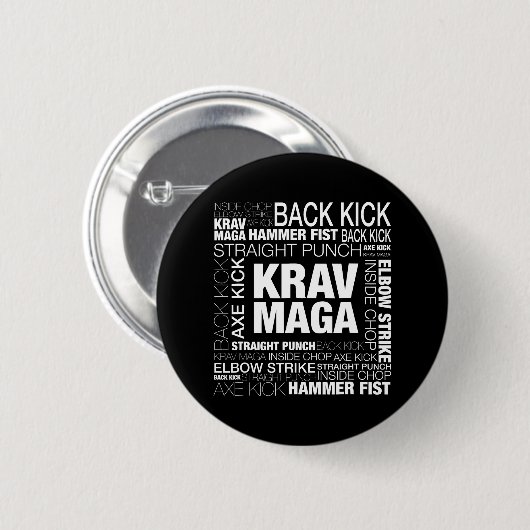 Krav Maga Israëlische krijgskunst Zelfverdediging Ronde Button 5,7 Cm (Voorkant /achterkant)