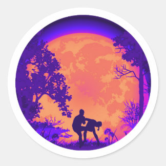 Krav Maga Martial Arts Groin Kick Volle Maan Sinaa Ronde Sticker