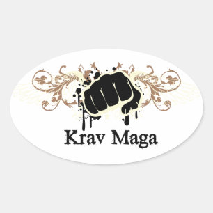 Krav Maga Punch Ovale Sticker