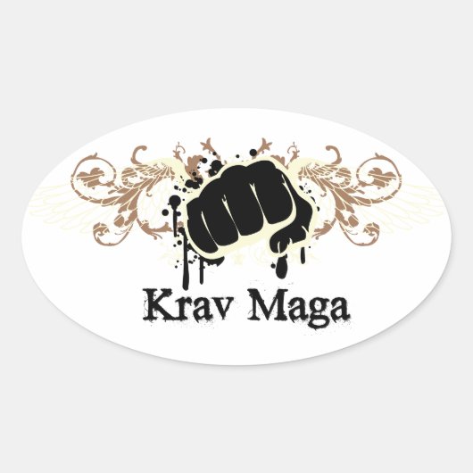 Krav Maga Punch Ovale Sticker (Voorkant)