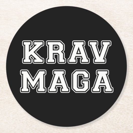 Krav Maga Ronde Kartonnen Onderzetter (Voorkant)