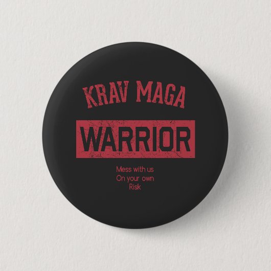 Krav Maga Warrior Ronde Button 5,7 Cm (Voorkant)
