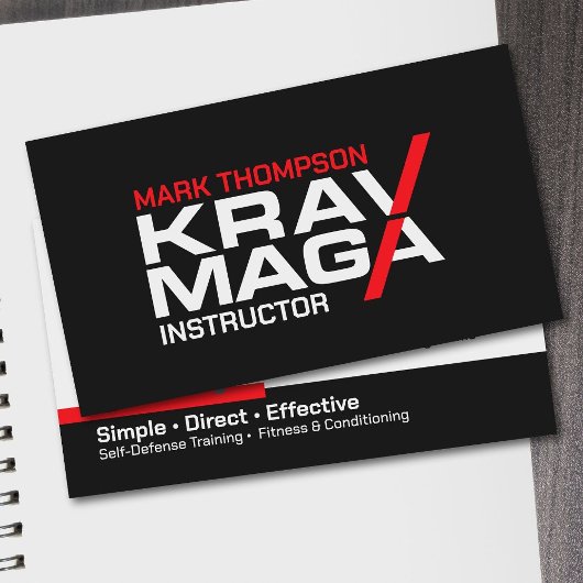 Krav Maga zelfverdedigingsinstructeur Visitekaartje