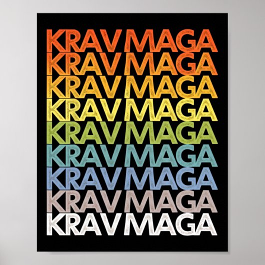 Krav Mega Self Defense Training Martial Arts Fitne Poster (Voorkant)