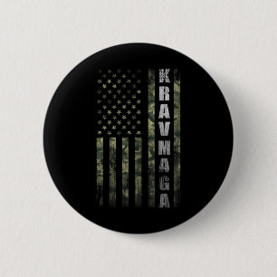 Krav Mega Usa Amerikaanse Vlag Camo Fan Vintage  Ronde Button 5,7 Cm