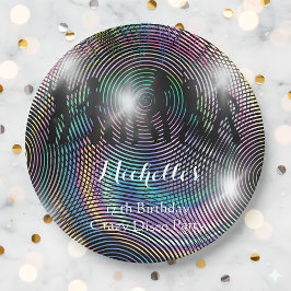 Kraverige retro psychedelische discomuziek verjaar papieren bordje