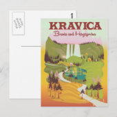 Kravica Waterfall Bosnië en Herzegovina Briefkaart (Voorkant / Achterkant)