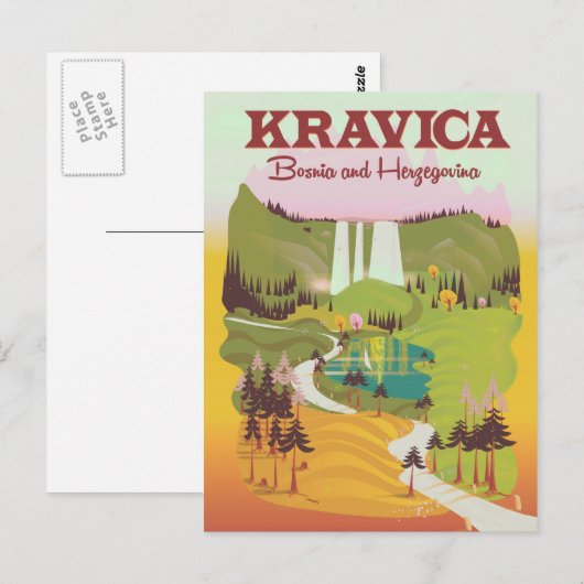 Kravica Waterfall Bosnië en Herzegovina Briefkaart (Voorkant / Achterkant)