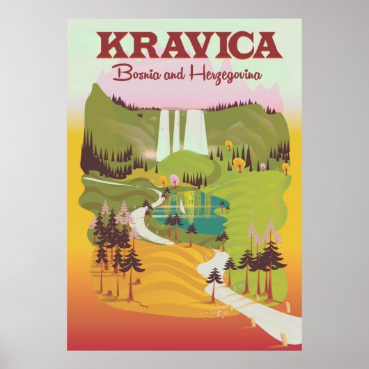 Kravica Waterfall Bosnië en Herzegovina Poster (Voorkant)