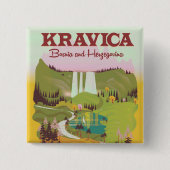 Kravica Waterfall Bosnië en Herzegovina Vierkante Button 5,1 Cm (Voorkant)