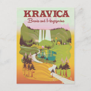 Kravica-watervallen Bosnië en Herzegovina Briefkaart