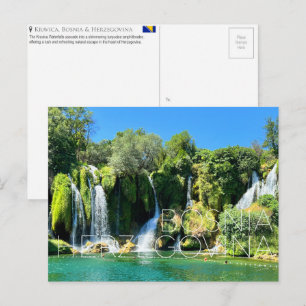 Kravica-watervallen, Bosnië en Herzegovina Reis Briefkaart