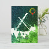 KRAWLWER CRANE WINTERY SNEEUWNACHT OPERATOR HOLIDA FEESTDAGENKAART (Staand voorkant)