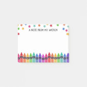 Krayons en sterren kleurrijke noot van school post-it® notes (Voorkant)