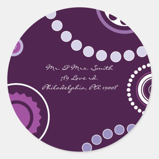 KRAZY POLKA DOT Astract Wedding Reply Sticker zeeh (Voorkant)