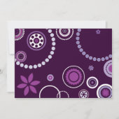 KRAZY POLKA DOT Bat Mitzvah Invitation Paars Kaart (Achterkant)