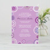 KRAZY POLKA DOT Bat Mitzvah Invitation Roze Kaart (Staand voorkant)