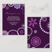 KRAZY POLKA DOT Bat Mitzvah RECEPTION CARD Paars Informatiekaartje (Voorkant / Achterkant)