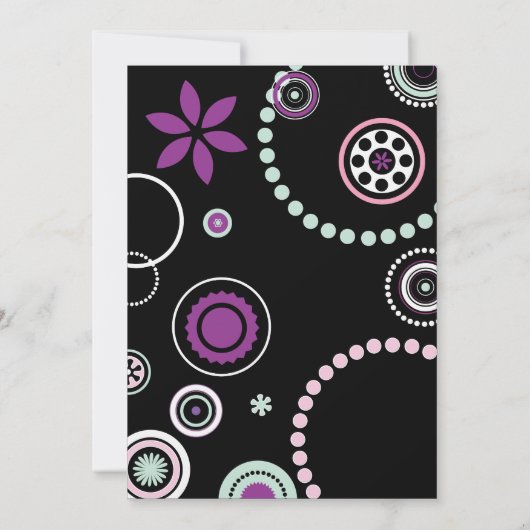 KRAZY POLKA DOTS Abstracte bruiloft uitnodiging (Achterkant)