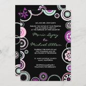 KRAZY POLKA DOTS Abstracte bruiloft uitnodiging (Voorkant / Achterkant)