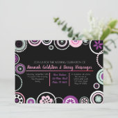 KRAZY POLKA DOTS Abstracte bruiloft uitnodiging (Staand voorkant)