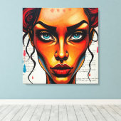 Kreative Illustration einer rothaarigen Frau Canvas Afdruk (Insitu (Houten vloer))