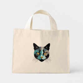 Kreative Katzenkopf Illustration Mini Tote Bag