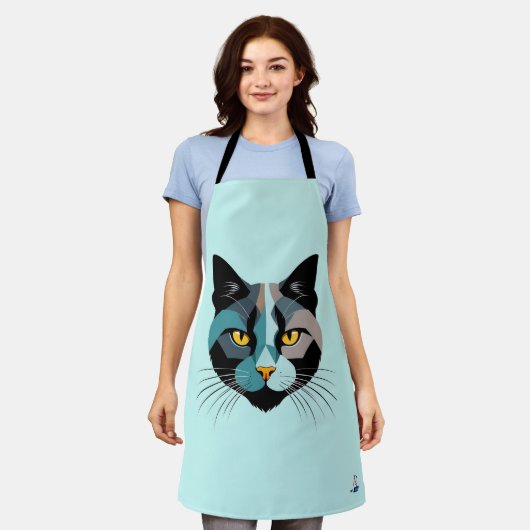 Kreative Katzenkopf Illustration Schort (Gedragen)