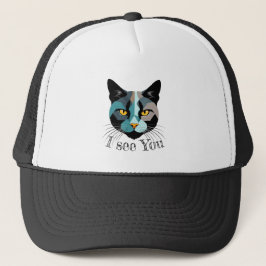 Kreative Katzenkopf Illustration Trucker Pet