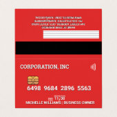 Krediet | Bankpas | Rood Visitekaartje (Buitenkant ongevouwen)