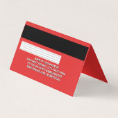 Krediet | Bankpas | Rood Visitekaartje (Achterkant)