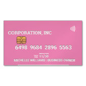 Krediet | Bankpas | Roze Magnetisch Visitekaartje (Voorkant)