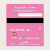 Krediet | Bankpas | Roze Visitekaartje (Buitenkant ongevouwen)