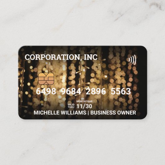 Krediet | DebetKaart | Hangende lichten Visitekaartje (Voorkant)