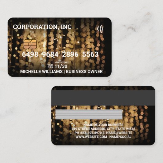 Krediet | DebetKaart | Hangende lichten Visitekaartje (Voorkant / Achterkant)