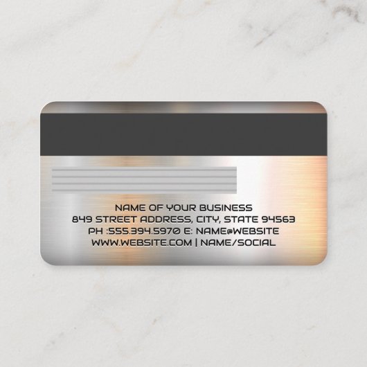 Krediet | DebetKaart | Metaal geborsteld Visitekaartje (Achterkant)