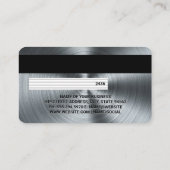 KredietKaart | Achtergrond bewerkte metalen Visitekaartje (Achterkant)