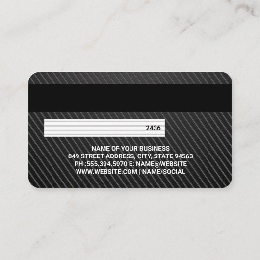 KredietKaart | Carbon Fiber Pattern Visitekaartje (Achterkant)