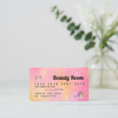 Kredietkaart gele roze glitter gradiëntloyaliteit visitekaartje (Staand voorkant)