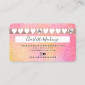 Kredietkaart gele roze glitter gradiëntloyaliteit visitekaartje (Achterkant)