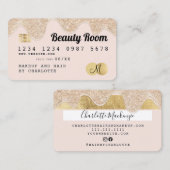 Kredietkaart, girale goudglitter druipt schitteren visitekaartje (Voorkant / Achterkant)