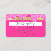 Kredietkaart glitter druist schoonheidsroze monogr visitekaartje (Achterkant)