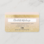 Kredietkaart goud glitter schoonheidsroze monogram visitekaartje (Achterkant)