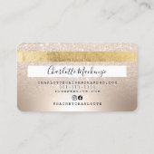 Kredietkaart goud metaalhaar glitter monogram visitekaartje (Achterkant)