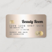 Kredietkaart goud metalen schoonheidsmonogram visitekaartje (Voorkant)