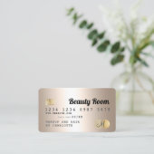 Kredietkaart goud metalen schoonheidsmonogram visitekaartje (Staand voorkant)