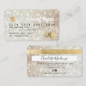 Kredietkaart gouden bokee schoonheidsmonogram visitekaartje (Voorkant / Achterkant)