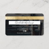 Kredietkaart gouden schoonheidsmonogram foto visitekaartje (Achterkant)