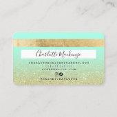 Kredietkaart goudglitter schoonheidsminmonogram visitekaartje (Achterkant)