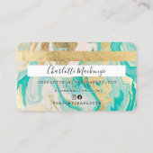 Kredietkaart goudmarmer agate schoonheidsmonogram visitekaartje (Achterkant)